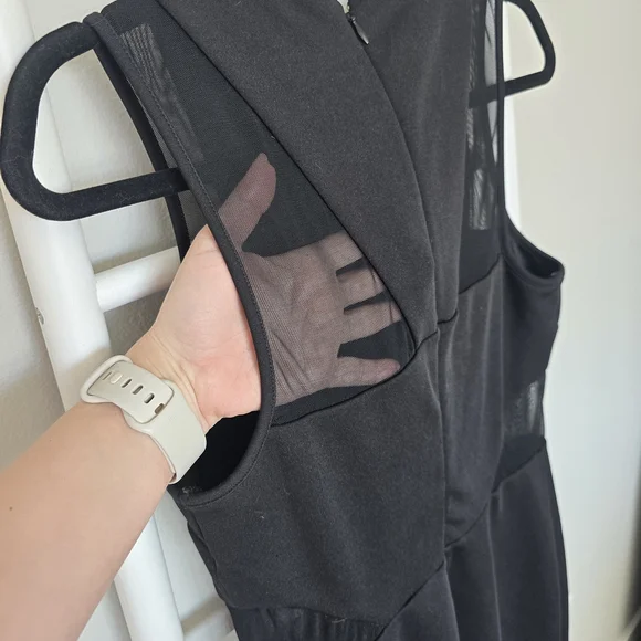 Express Black Mesh Panel Mini Dress - Picture 8 of 8